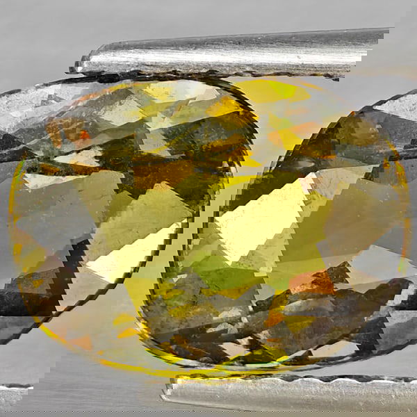 Natural Yellowish Green Demantoid Garnet 1.82 Ct. Oval Shape 9.2 x 7.1 Mm Gemstone from Madagascar (1 of 3)