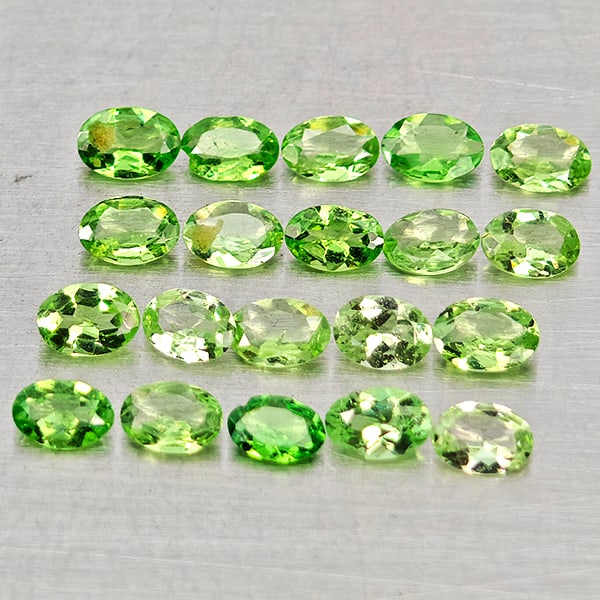 Natural Green Tsavorite Garnet 1.42 Ct. 20 Pcs Oval Shape Gemstone From Tanzania (1 of 3)