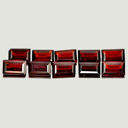 Natural Orangish Red Garnet 3.22 Ct. 10 Pcs. Baguette Shape 4.9 x 3.1 Mm. Gemstone Unheated: Product ID: 802934282 Product Name: Natural Red Garnet Weight: 3.22 CT. Size: 4.9 x 3.1 x 1.8 MM. Shape: Baguette Color: Orangish Red Clarity:VSI Luster: Good Gems Origin: Tanzania Treatment: Unheated
