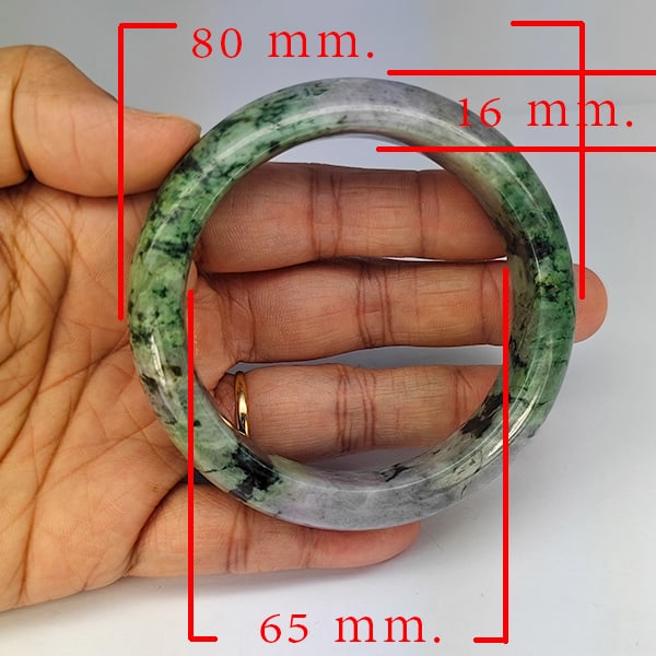 Natural Mutil Color Jade Bangle 482.76 Ct. Diameter 65 Mm. Gemstone from Thailand (1 of 3)