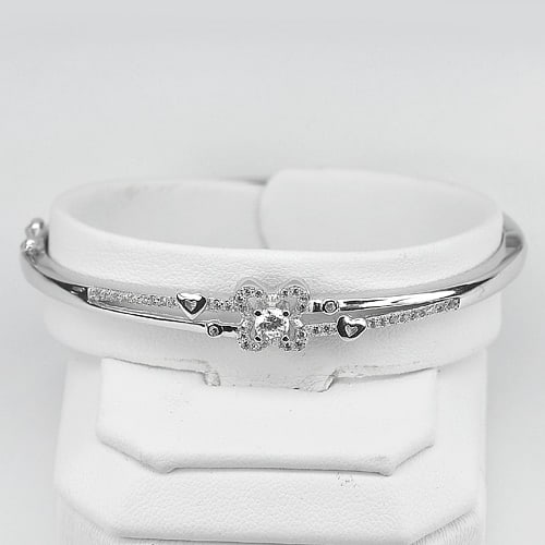 925 Sterling Silver Bangle Jewelry Diameter 55 Mm. Beautiful Design 9.50 Grams (1 of 3)