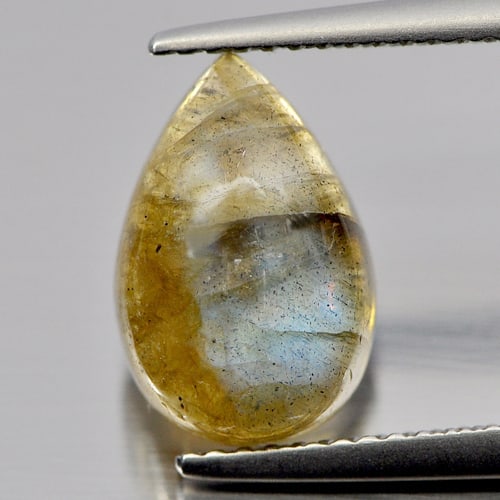 Natural Multi-Color Labradorite 3.40 Ct Pear Cabochon 12.1 x 8.1 Mm Unheated Gemstone From Canada (1 of 3)