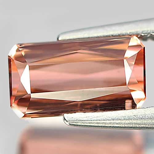Orange Pink Tourmaline 1.46 Ct. VVS Octagon Shape 8.6 x 4.9 Mm. Natural Unheated Gemstone From (1 of 3)
