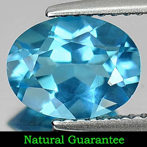 Natural Swiss Blue Topaz 2.01 Ct. VVS Oval Shape 9.1 x 7 Mm. Gemstone From Brazil: Product ID: 807164109 Product Name: Natural Blue Topaz Weight: 2.01 CT. Size: 9.1 x 7 x 4.4 MM. Shape: Oval Color: Swiss Blue Clarity:VVS Luster: Good Gems Origin: Brazil Treatment: Treated Crystal St