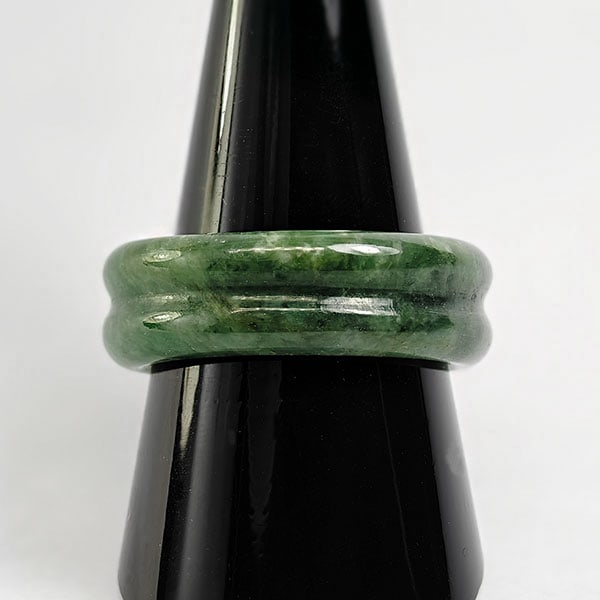 Natural Green Jade Ring 24.33 Ct. Unheated Gemstone Size 9 (1 of 3)