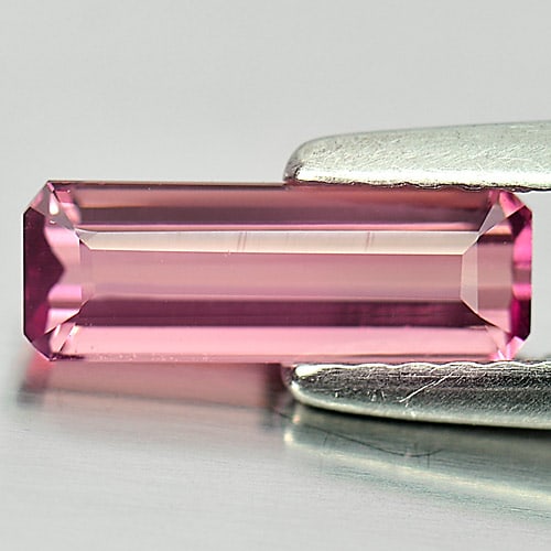 Natural Pink Tourmaline 0.88 Ct. VVS Octagon Shape 9.6 x 3.4 Mm. Gemstone From Nigeria (1 of 3)