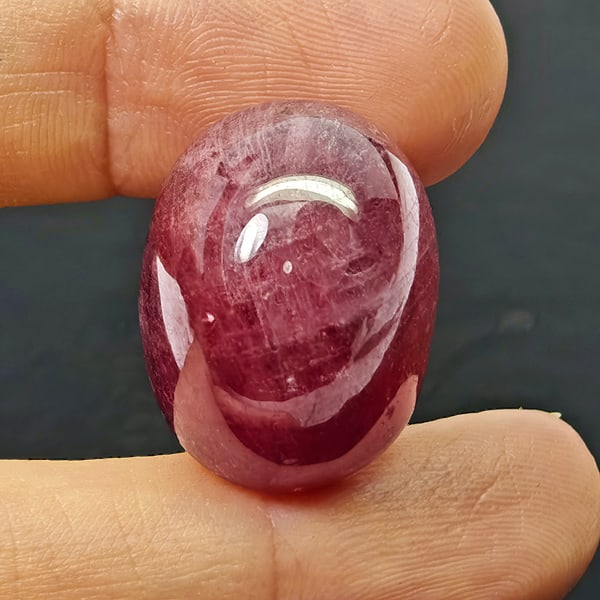 Natural Pink Red Ruby 44.93 Ct. Oval Cabochon Shape 21 x 16 Mm Gemstone From Madagascar (1 of 3)