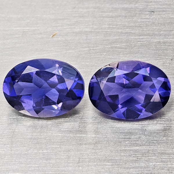Natural Violetish Blue Iolite 1.49 Ct. 2 Pcs Oval Shape 7.2 x 5.1 Mm Gemstones From Madagascar: Product ID: 803804860 Product Name: Natural Iolite Weight: 1.49 CT. Size: 7.2 x 5.1 x 3.5 MM. Shape: Oval Shape Color: Violetish Blue Clarity:VSI Luster: Good Gems Origin: Madagascar Treatment: Unheat