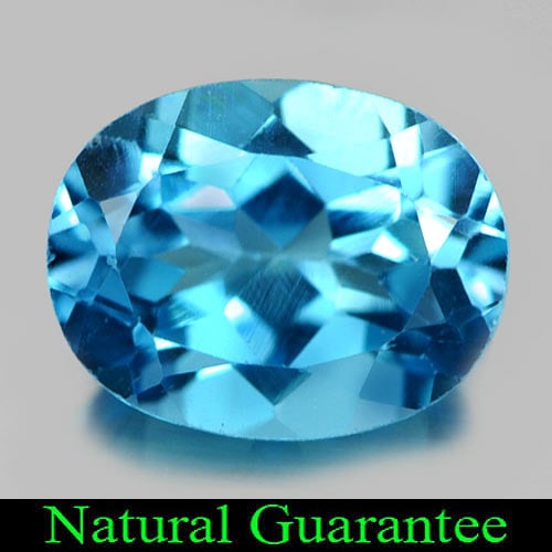 Natural Swiss Blue Topaz 2.10 Ct. VVS Oval Shape 9 x 7.1 Mm. Gemstone From Brazil: Product ID: 807162318 Product Name: Natural Blue Topaz Weight: 2.10 CT. Size: 9 x 7.1 x 4.3 MM. Shape: Oval Color: Swiss Blue Clarity:VVS Luster: Good Gems Origin: Brazil Treatment: Treated Crystal St