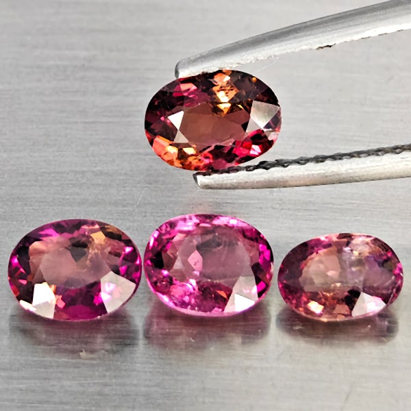 Natural Pink Tourmaline 2.73 Ct. 4 Pcs Oval Shape Gemstone from Nigeria (1 of 3)