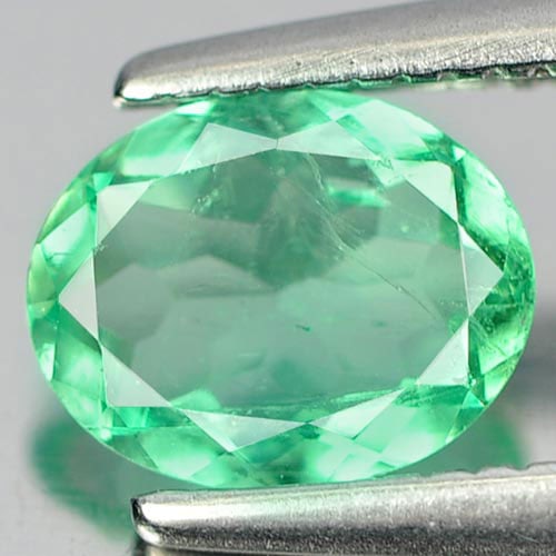 Natural Green Emerald 0.52 Ct. Oval Shape 6.6 x 5.2 Mm. Gemstone From Columbia (1 of 3)