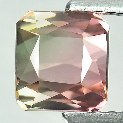 Natural Bi Color Tourmaline 1.67 Ct. VVS Octagon Shape 6.2 x 5.8 Mm. Unheated Gemstone (1 of 3)
