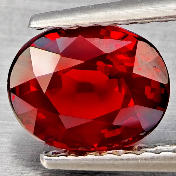 Natural Orangish Red Spessartine Garnet 1.54 Ct. Oval Shape 7.3 x 5.8 Mm Gemstones From Namibia: Product ID: 802937367 Product Name: Natural Garnet Weight: 1.54 CT. Size: 7.3 x 5.8 x 4 MM. Shape: Oval Shape Color: Orangish Red Clarity:SI1 Luster: Good Gems Origin: Namibia Treatment: Unheated Crys