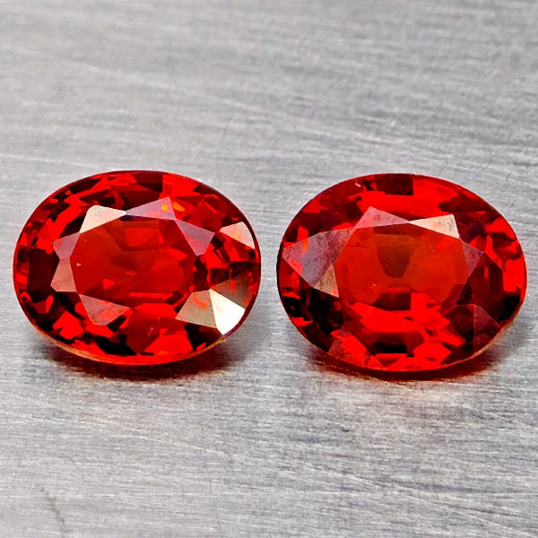 Natural Orangish Red Spessartine Garnet 1.21 Ct. 2Pcs Oval Shape 5.7 x 4.5 Mm Gemstones From Namibia: Product ID: 802937079 Product Name: Natural Garnet Weight: 1.21 CT. Size: 5.7 x 4.5 x 2.5 MM. Shape: Oval Shape Color: Orangish Red Clarity:VVS Luster: Good Gems Origin: Namibia Treatment: Unheated Cr