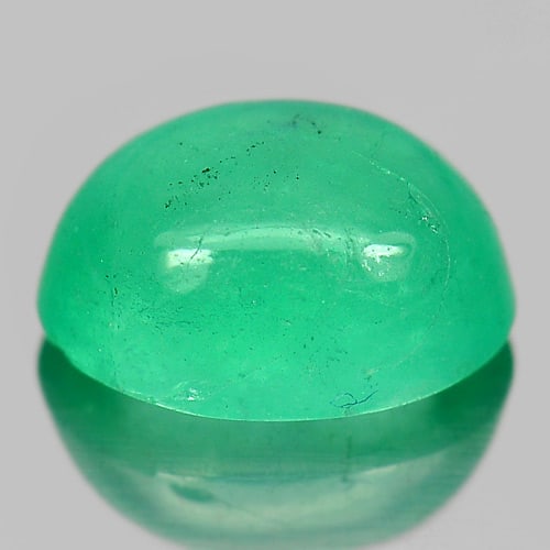 Natural Green Emerald 1.84 Ct. Oval Cabochon Shape 8.7 x 6.5 x 4.4 Mm. Gemstone (1 of 3)