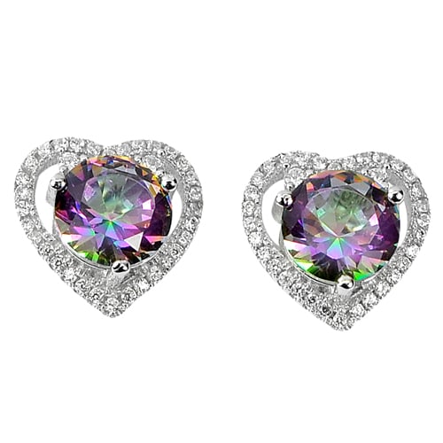 Natural Mystic Green Quartz 925 Sterling Silver Earrings Jewelry 4.20 Grams: Product ID: 205101204 Product Type: 925 Sterling Silver Fine Jewelry Jewelry Weight: 4.20 Grams. Gemstones Color: Mystic Metal: Solid Silver 92.5%. Gemstone Detail: Round Mystic Green Natural Quartz S