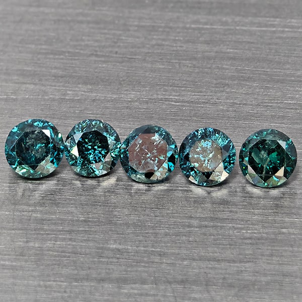 Natural Blue Loose Diamond 0.45 Ct. 5 Pcs Round Diamond Cut 2.8 Mm: Product ID: 502100568 Product Name: Natural Natural Diamond Weight: 0.45 CT. Size: 2.8 x 2.8 x 1.8 MM. Shape: Round Diamond Cut Color: Blue Clarity:SI1 Luster: Good Gems Origin: Belgium Treatment: Tre