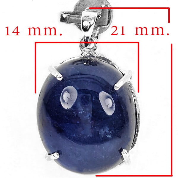 925 Sterling Silver Pendant Jewelry With Natural Blue Sapphire Oval Cabochon (1 of 3)