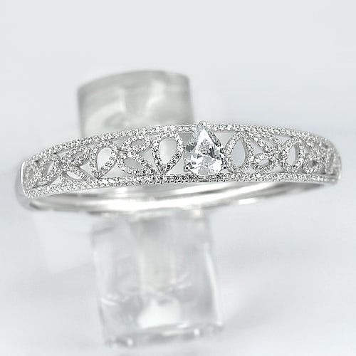 925 Sterling Silver Bangle Jewelry Diameter 58 Mm. 19.40 Grams (1 of 3)