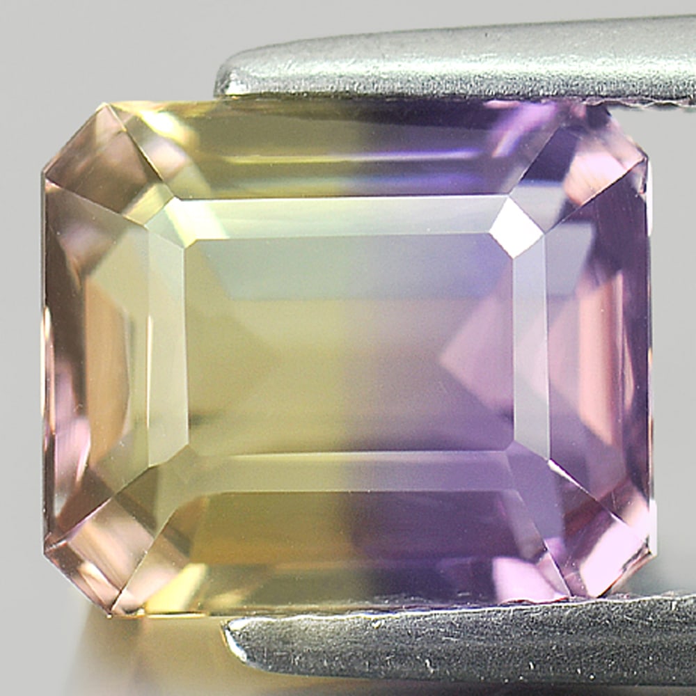 Natural Bi Color Ametrine 4.05 Ct. VVS Octagon Shape 10.2 x 8.7 Mm. Gemstone From Bolivia (1 of 3)