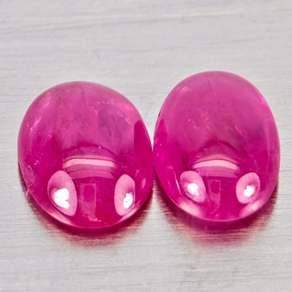 Natural Pink Red Jonson Ruby 1.01 Ct. 2 Pcs Oval Cabochon Shape 5.9 x 4.2 Mm Gemstones From (1 of 3)