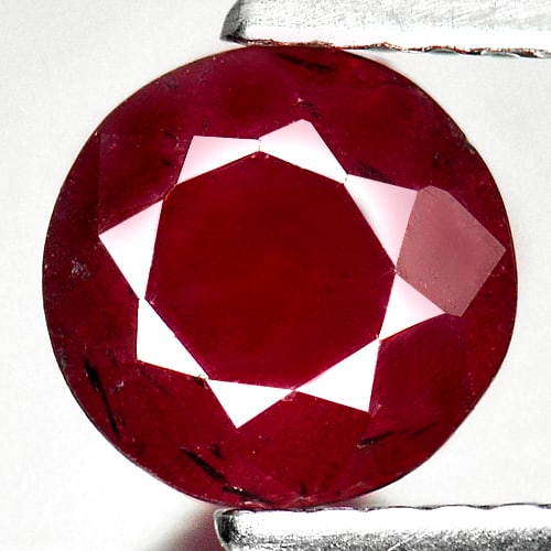 Natural Purplish Red Ruby 1.47 Ct. Round Shape 6.5 Mm Gemstone from Madagascar (1 of 3)