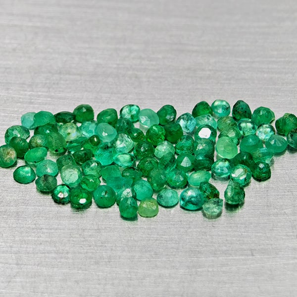 Natural Green Emerald 1.14 Ct. 82 Pcs Round Shape 1.7 Mm Gemstones From Columbia (1 of 3)