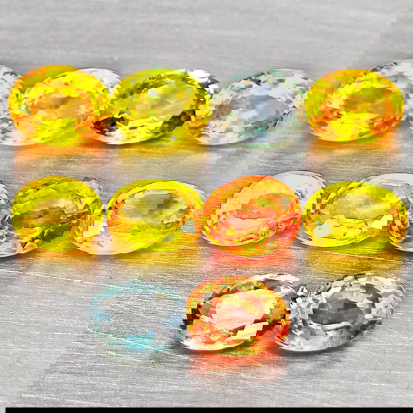 Natural Fancy Color Sapphire 1.93 Ct. 10 Pcs Oval Shape Gemstones From Tanzania (1 of 3)