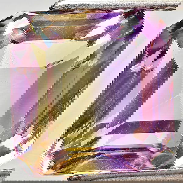 Natural Bi Color Ametrine 2.55 Ct. Octagon Shape 8 x 7.9 Mm Gemstone From Bolivia: Product ID: 800408379 Product Name: Natural Ametrine Weight: 2.55 CT. Size: 8 x 7.9 x 6.5 MM. Shape: Octagon Color: Bi Color Clarity:VSI Luster: Good Gems Origin: Bolivia Treatment: Unheated Crystal S