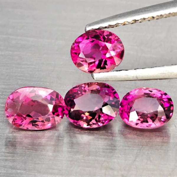 Natural Pink Tourmaline 2.52 Ct. 4 Pcs Oval Shape Gemstones From Nigeria (1 of 3)