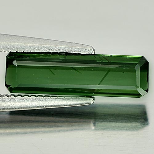 Natural Green Tourmaline 1.17 Ct. Octagon Shape 12.5 x 3.7 Mm Gemstone From Nigeria (1 of 3)