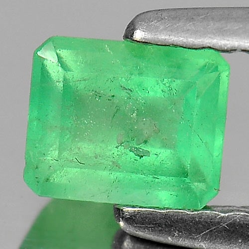 Natural Green Emerald 0.47 Ct. Octagon Shape 5.2 x 4.4 Mm. Gemstone From Columbia: Product ID: 802401144 Product Name: Natural Emerald Weight: 0.47 CT. Size: 5.2 x 4.4 x 3 MM. Shape: Octagon Color: Green Clarity:SI Luster: Good Gems Origin: Columbia Treatment: Unheated Crystal Struc