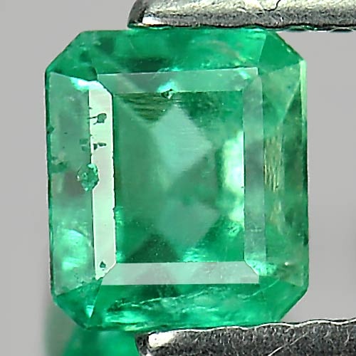 Natural Green Emerald 0.74 Ct. Octagon Shape 5.6 x 4.8 Mm. Unheated Gemstone From Columbia (1 of 3)