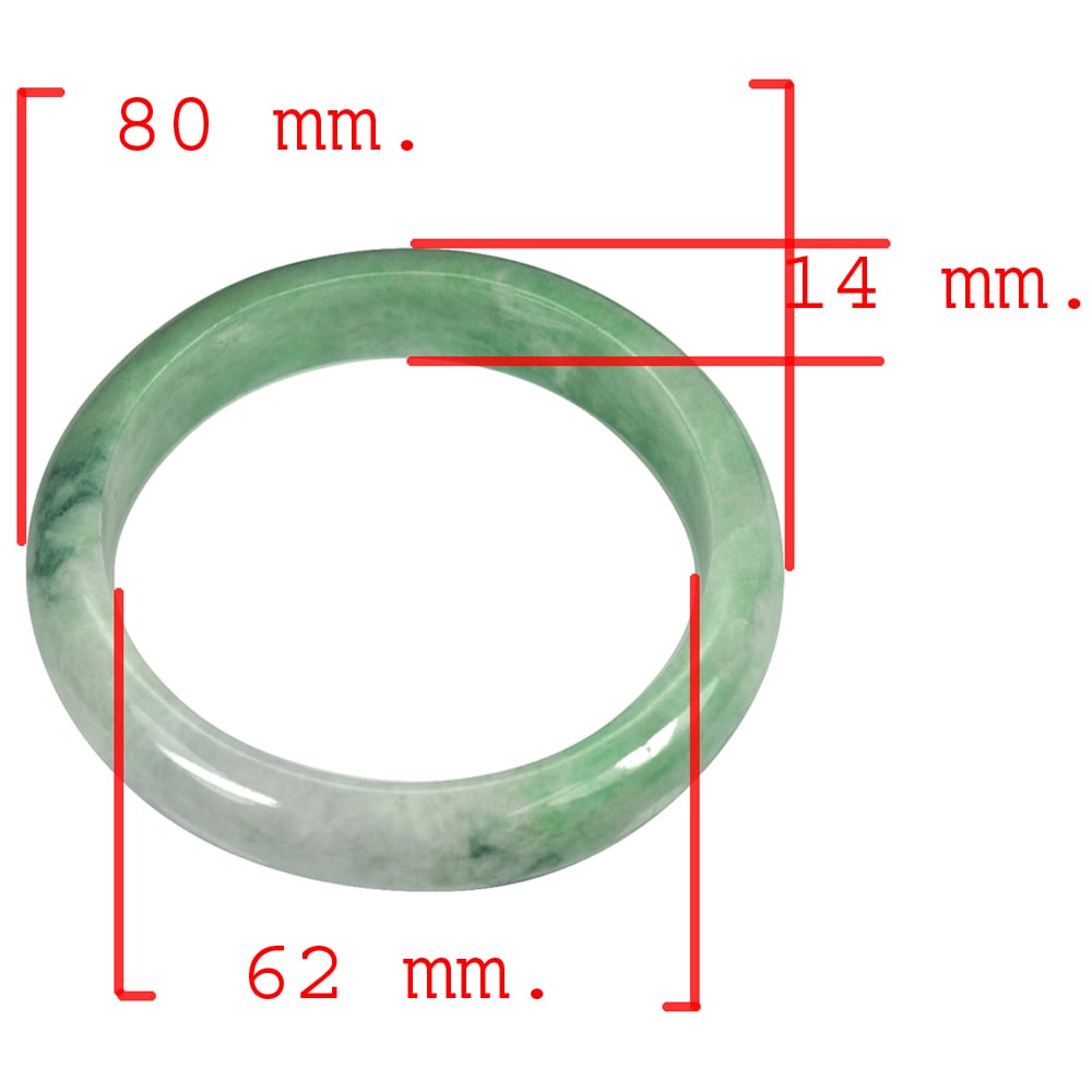 Natural Green White Jade 349.87 Ct. Bangle Round Shape 80 x 62 Mm Gemstone from Thailand (1 of 3)