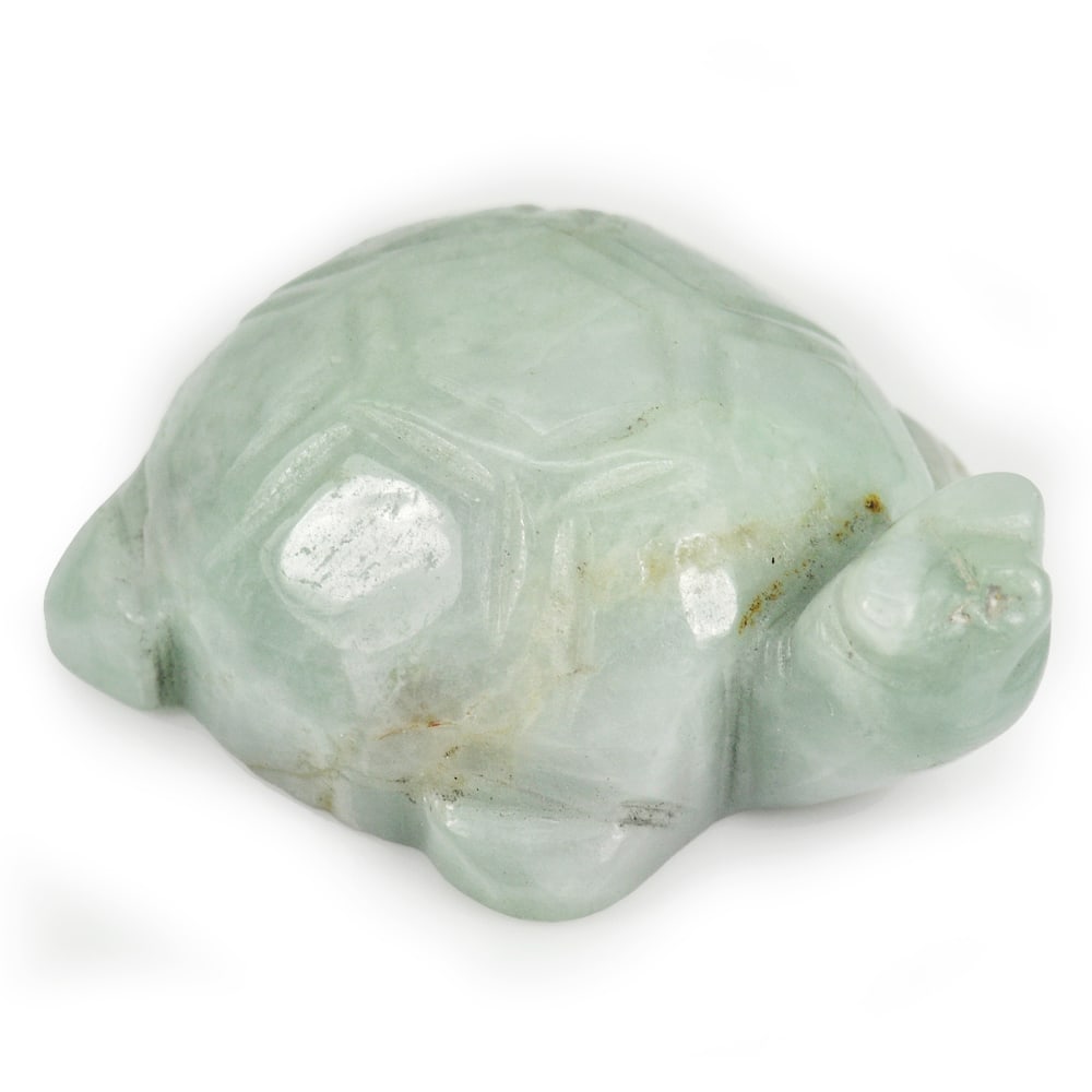 Natural Green White Jade 256.33 Ct. Turtle Carving Shape 47 x 35 Mm. Gemstone from Thailand: Product ID: 819814625 Product Name: Natural Jade Weight: 256.33 CT. Size: 47 x 35 x 18 MM. Shape: Turtle Color: Green Clarity:Opaque Luster: Good Gems Origin: Thailand Treatment: Unheated Crystal Stru