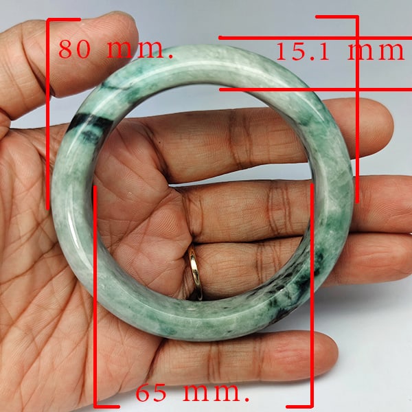 Natural Genuine Mulit Color Jade 462.75 Ct. Bangle Round Shape 80 x 65 Mm Gemstone From Thailand: Product ID: 819816086 Product Name: Natural Gemstones Weight: 462.75 CT. Size: 80 x 65 x 15.1 MM. Shape: Round Shape Color: Multi-Color Green Clarity:Opaque Luster: Good Gems Origin: Thailand Treatmen