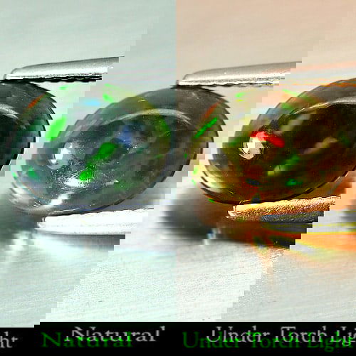 Natural Fire Red Black Opal 0.97 Ct. Oval Cabochon Shape 9.2 x 7.3 Mm. Unheated Gemstone (1 of 3)