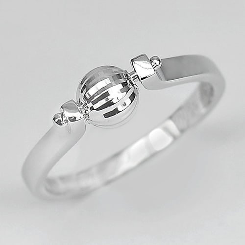 925 Sterling Silver Jewelry Design Ball Ring Size 5 From Thailand 1.38 G. (1 of 3)