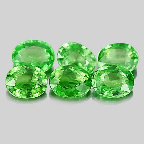 Natural Green Tsavorite Garnet 1.46 Ct. 6 Pcs. Oval Shape 4.2 x 3.4 Mm. Gemstone From Tanzania: Product ID: 803002393 Product Name: Natural Tsavorite Weight: 1.46 CT. Size: 4.2 x 3.4 x 2.2 MM. Shape: Oval Color: Green Clarity:VSI Luster: Good Gems Origin: Tanzania Treatment: Unheated Crystal Str
