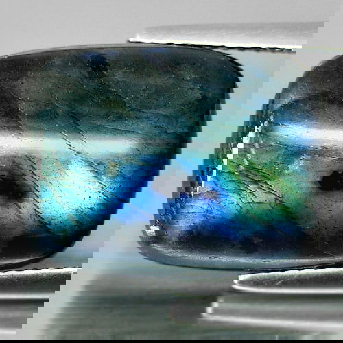 Natural Multi Color Blue Labradorite Doublet 9.39 Ct. Baguette Cabochon Shape 16.2 x 12 Mm Gemstone (1 of 3)