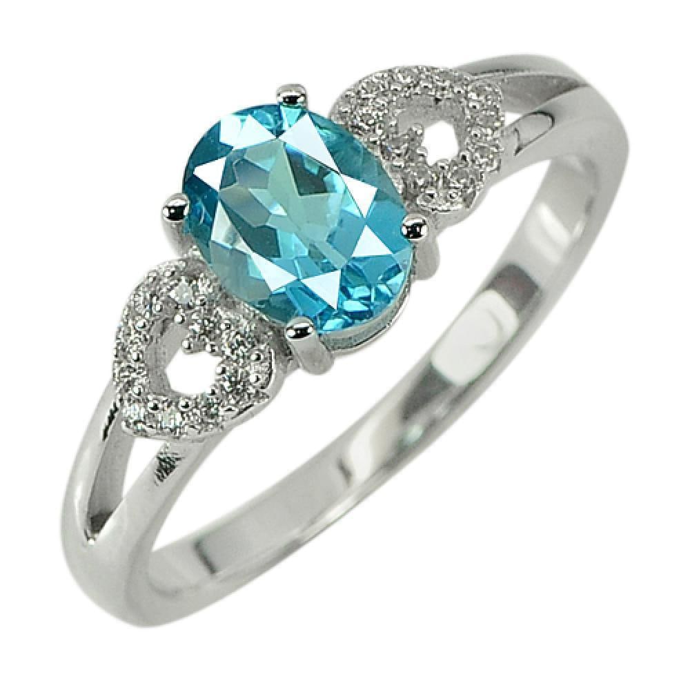 Natural Swiss Blue Topaz 925 Sterling Silver Ring Jewelry 3.01 Grams Size 7: Product ID: 200107052 Product Type: 925 Sterling Silver Fine Jewelry Jewelry Weight: 3.01 Grams. Ring Size: 7 Resizable(Fee) Gemstones Color: Blue Metal: Solid Silver 92.5%. Gemstone Detail: Oval Swis