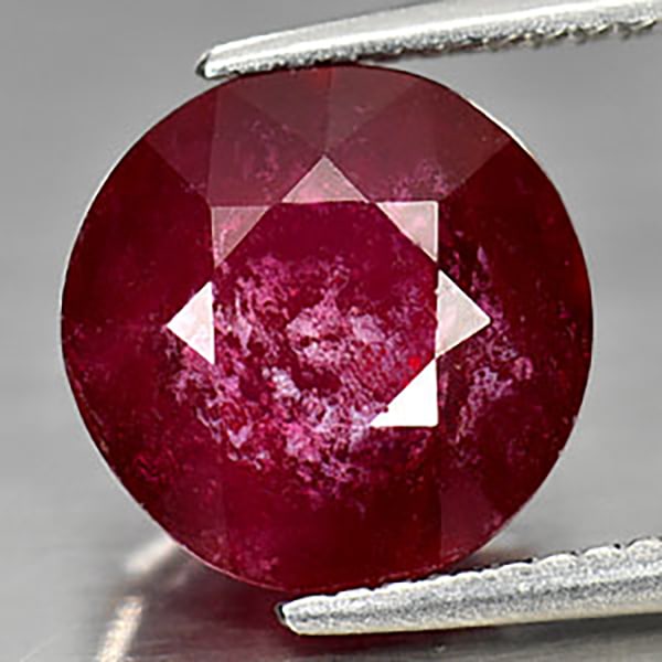 Natural Purplish Red Ruby 5.60 Ct. Round Shape 10.1 Mm. Gemstone From Madagascar (1 of 3)