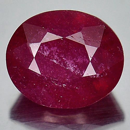 Natural Purplish Red Ruby 2.14 Ct. Oval Shape 7.7 x 6.5 Mm. Gemstone From Madagascar (1 of 3)