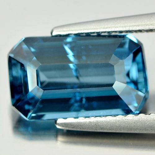 Natural London Blue Topaz 3.41 Ct. Octagon Shape 11 x 6.5 Mm Gemstone From Brazil (1 of 3)