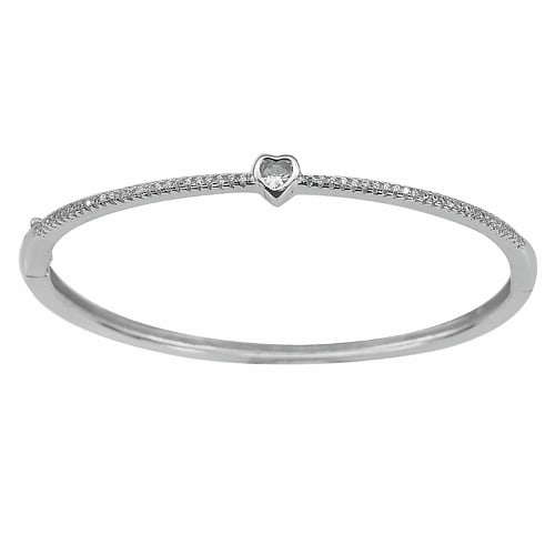 23.19 G. 3 Pcs. Real 925 Sterling Silver Jewelry Bangle Size 62 x 56 Mm.: Product ID: 220000120 Product Type: 925 Sterling Silver Fine Jewelry Jewelry Weight: 23.19 Grams. Gemstones Color: Silver Metal: Solid Silver 92.5%. Gemstone Detail: White CZ Hear Shape Size 3 Mm. and