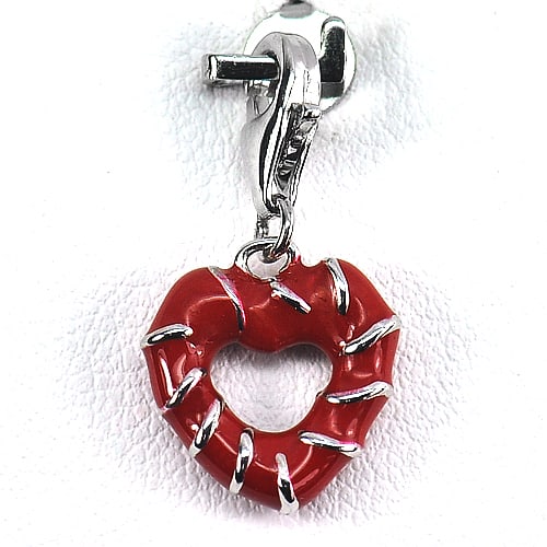 925 Sterling Silver Pendant Jewelry Heart Design Red Enamel White Gold Plated: Product ID: 281330127 Product Type: 925 Sterling Silver Fine Jewelry Jewelry Weight: 1.90 Grams. Gemstones Color: Red Metal: Solid Silver 92.5%. Gemstone Detail: At Your Service: At Treasure of Gems &