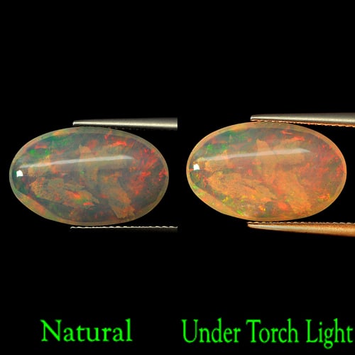 Natural Multi Color Opal 5.57 Ct. Oval Cabochon Shape 19.2 x 12 Mm. Unheated Gemstone (1 of 3)