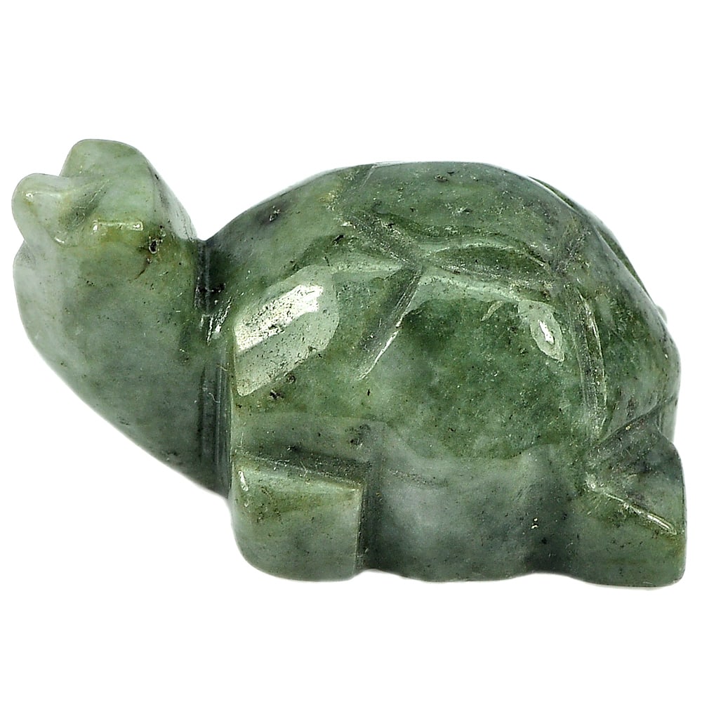 Natural Green Jade 118.98 Ct. Turtle Carving Size 35 x 23 Mm. Gemstone Unheated: Product ID: 819812643 Product Name: Natural Jade Weight: 118.98 CT. Size: 35 x 23 x 17 MM. Shape: Turtle Carving Color: Green Clarity:Opaque Luster: Good Gems Origin: Thailand Treatment: Unheated Crys