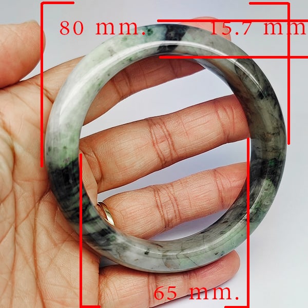Natural Genuine Mulit Color Jade 471.51 Ct. Bangle Round Shape 80 x 65 Mm Gemstone From Thailand: Product ID: 819816121 Product Name: Natural Gemstones Weight: 471.51 CT. Size: 80 x 65 x 15.7 MM. Shape: Round Shape Color: Multi-Color Green Clarity:Opaque Luster: Good Gems Origin: Thailand Treatmen