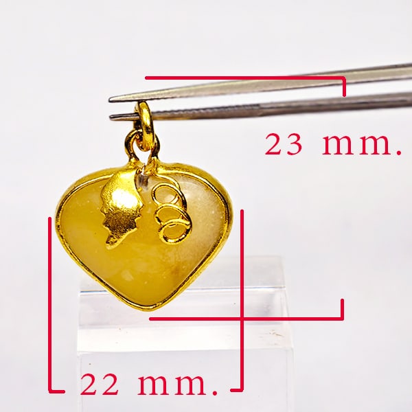 Natural Honry Jade 34.46 Ct. Heart Nickel Pendant 23 x 22 Mm. Gemstone: Product ID: 819814327 Product Name: Natural Jade Weight: 34.46 CT. Size: 23 x 22 x 11 MM. Shape: Heart Shape Color: Multi-Color Clarity:Opaque Luster: Good Gems Origin: Thailand Treatment: Unheated Cr